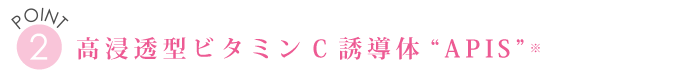 POINT２　高浸透型ビタミンC誘導体“APIS”※