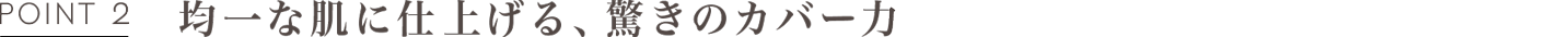 POINT2 均一な肌に仕上げる、驚きのカバー力
